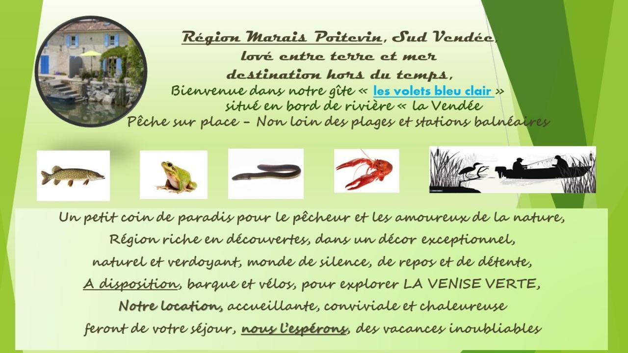 MARAIS POITEVIN pêche ,barque, vélos, wifi, linge, cheminée, cuisine La Taillee Exterior foto